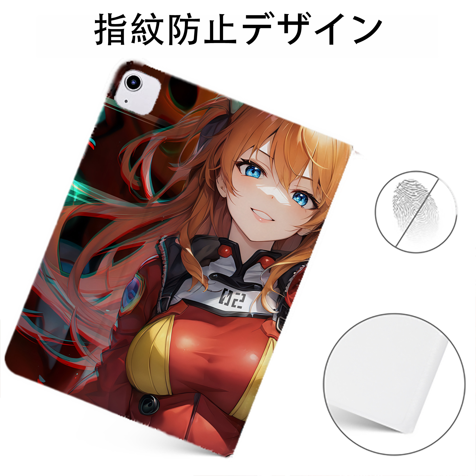 （画像用） EVA 新世紀エヴァンゲリオン IPadケース ペンホルダー付き ブックスタイルデザイン